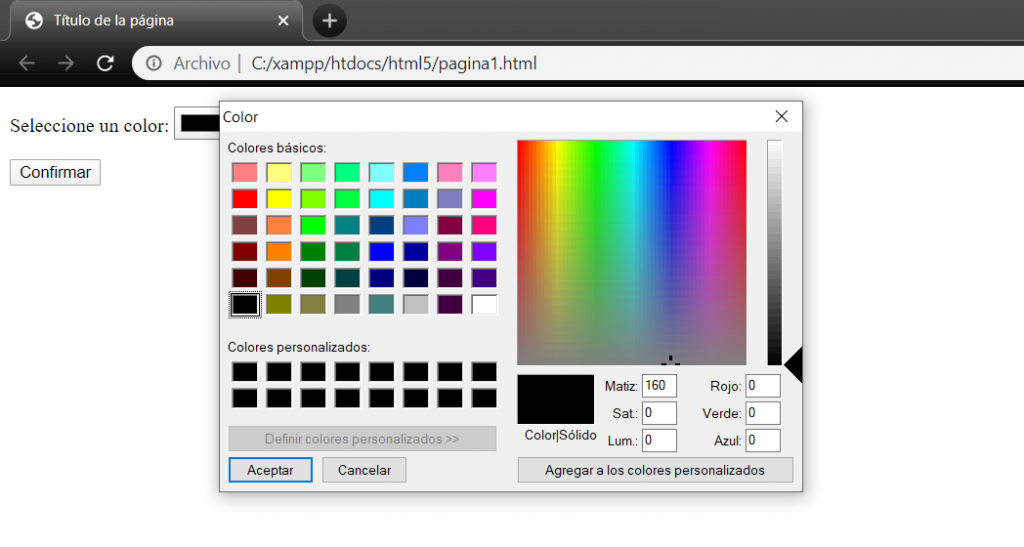 input color chrome